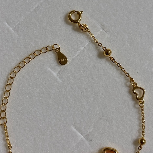 New Gold Plated Sterling Silver Four Leaf Clover Bracelet With Flower Box - Picture 4 of 9